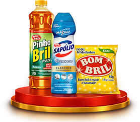 Produtos aceleradores Pinho Bril, Sapólio Cremoso e Bombril