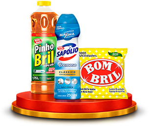 Produtos aceleradores Pinho Bril, Sapólio Cremoso e Bombril